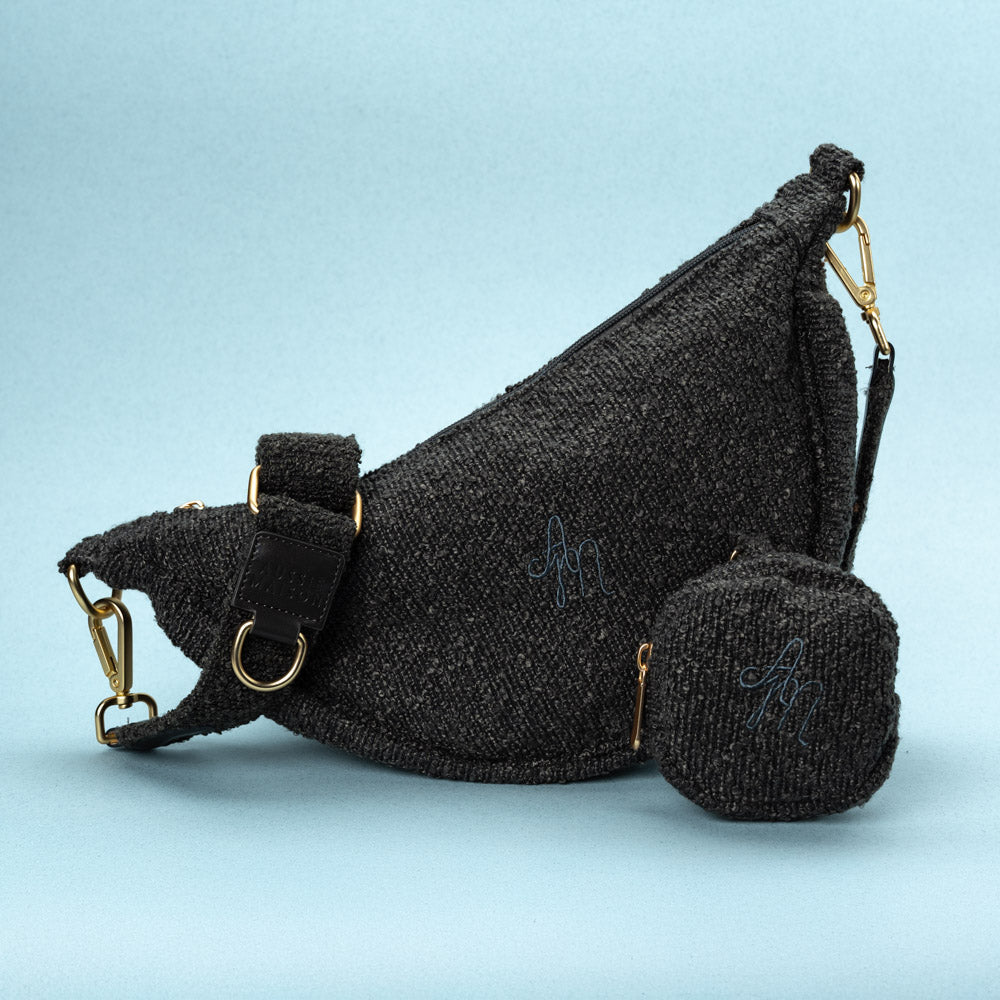 Kolekce Bouclé – Set Moon Bag + Kapsička Graphite Bouclé