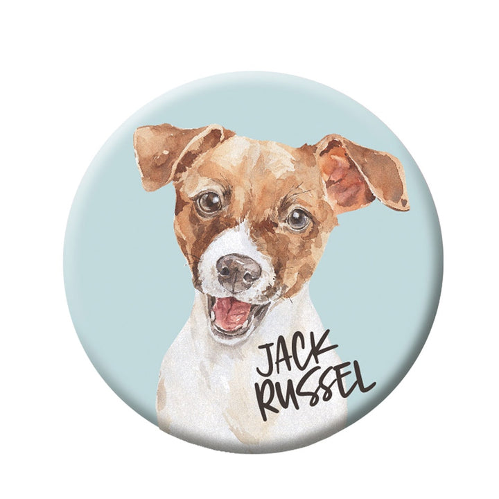 Button (Anstecker) mit Nadel 44 mm – Jack Russel