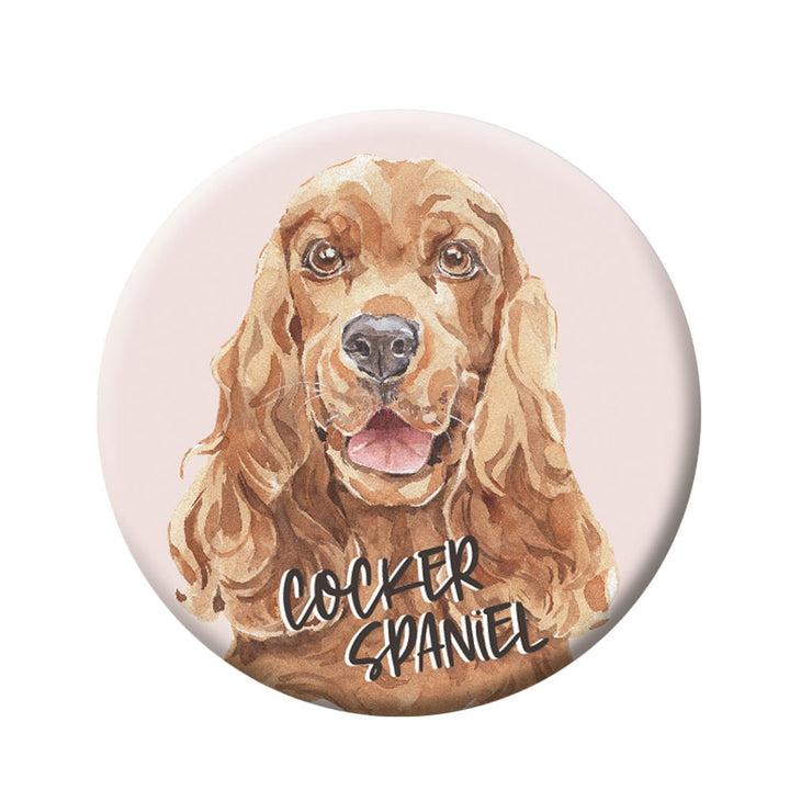 Button (Anstecker) mit Nadel 44 mm – Cocker Spaniel
