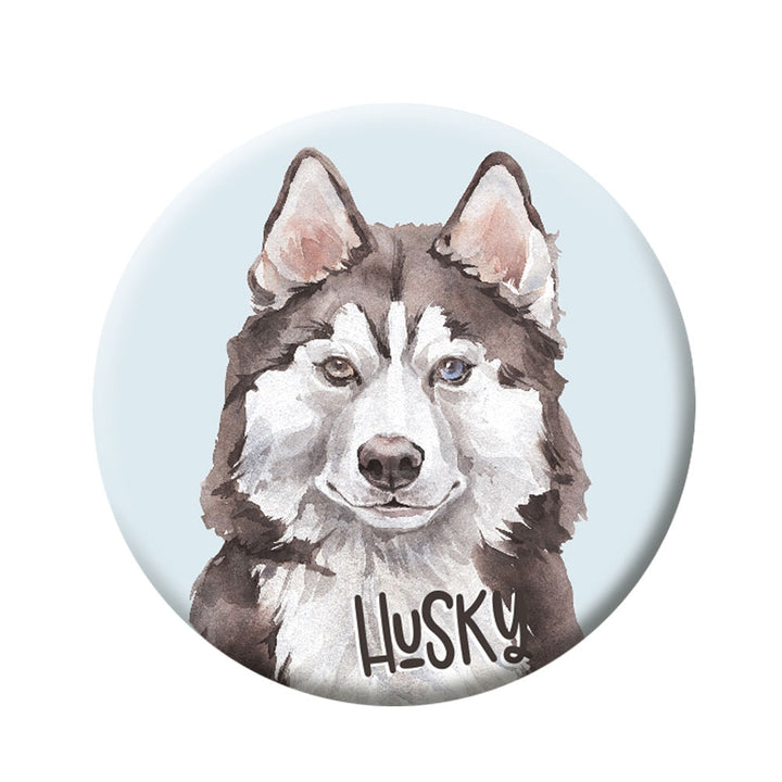 Button (Anstecker) mit Nadel 44 mm – Husky