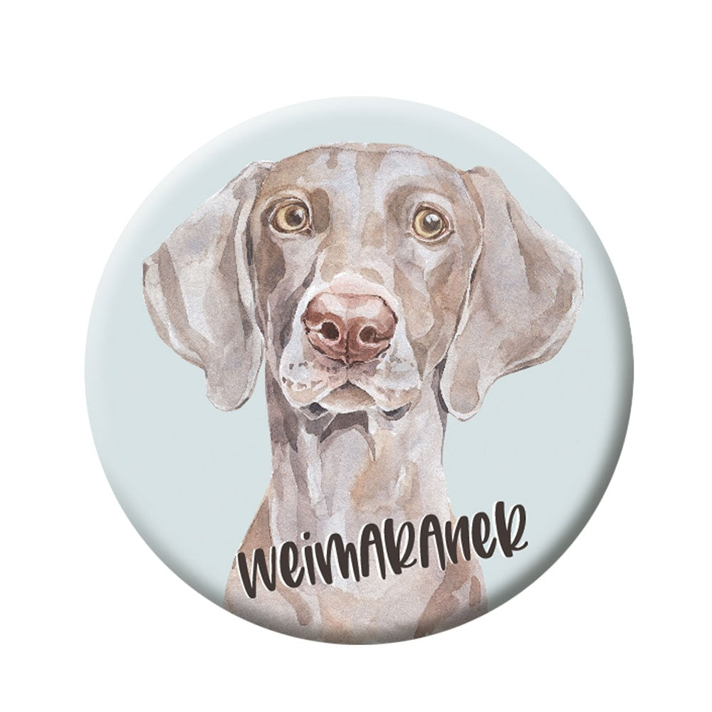 Button (Anstecker) mit Nadel 44 mm – Weimaraner