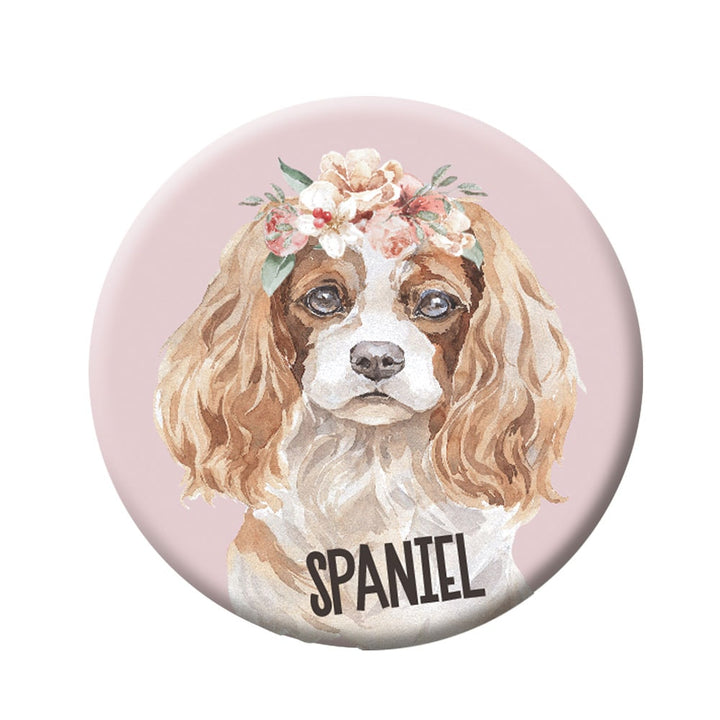 Button (Anstecker) mit Nadel 44 mm – Spaniel