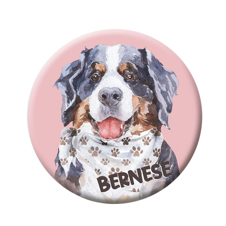 Button (Anstecker) mit Nadel 44 mm – Berner Sennenhund