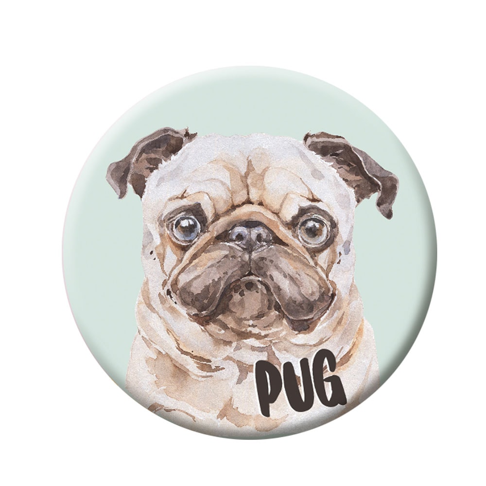 Button (Anstecker) mit Nadel 44 mm – Mops
