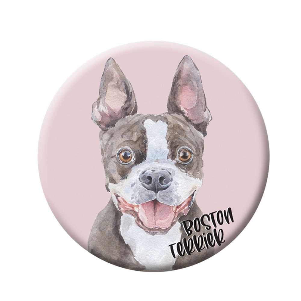 Button mit Nadel 44 mm – Boston Terrier