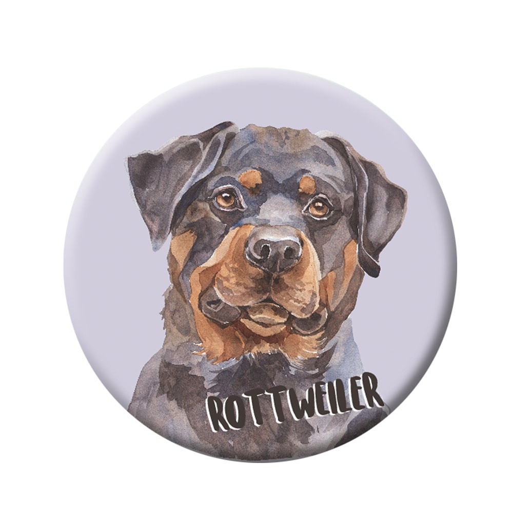 Button (Anstecker) mit Nadel 44 mm – Rottweiler