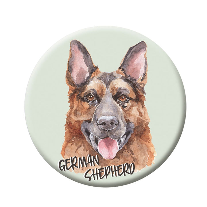 Button (Anstecker) mit Nadel 44 mm – Deutscher Schäferhund