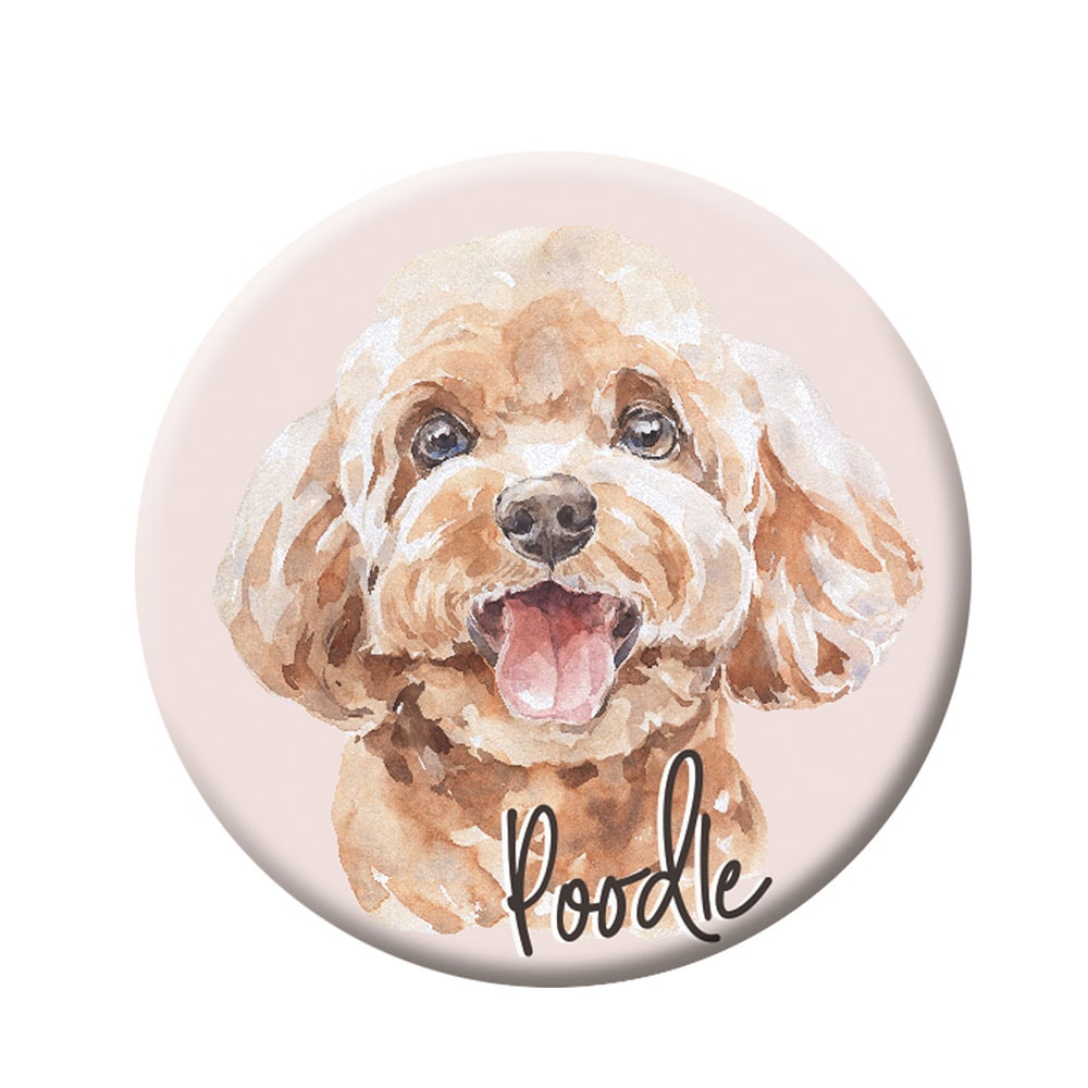Ansteckbutton mit Nadel 44 mm – Poodle