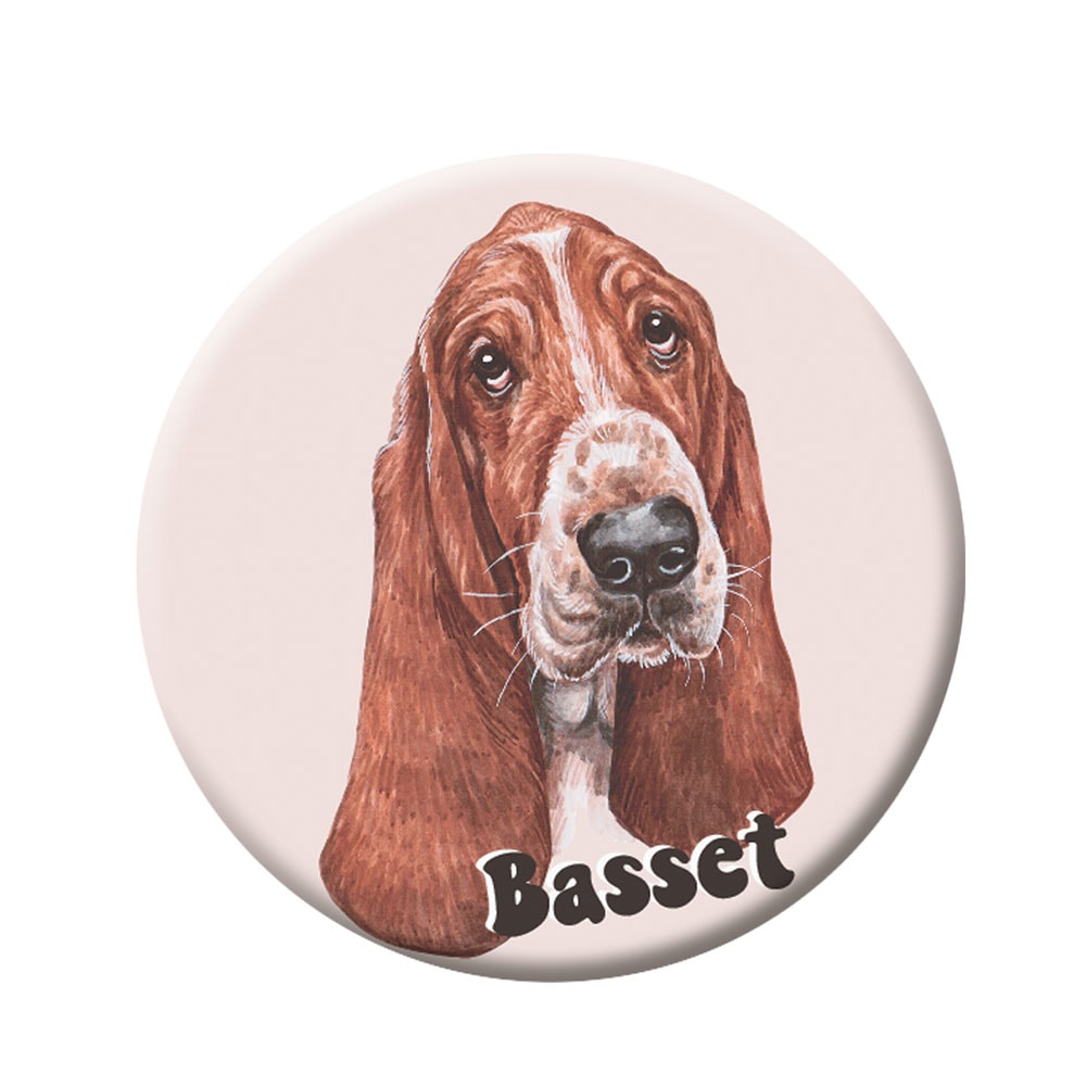 Anstecker (Button) mit Nadel 44 mm – Basset