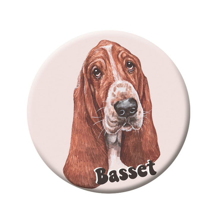 Anstecker (Button) mit Nadel 44 mm – Basset