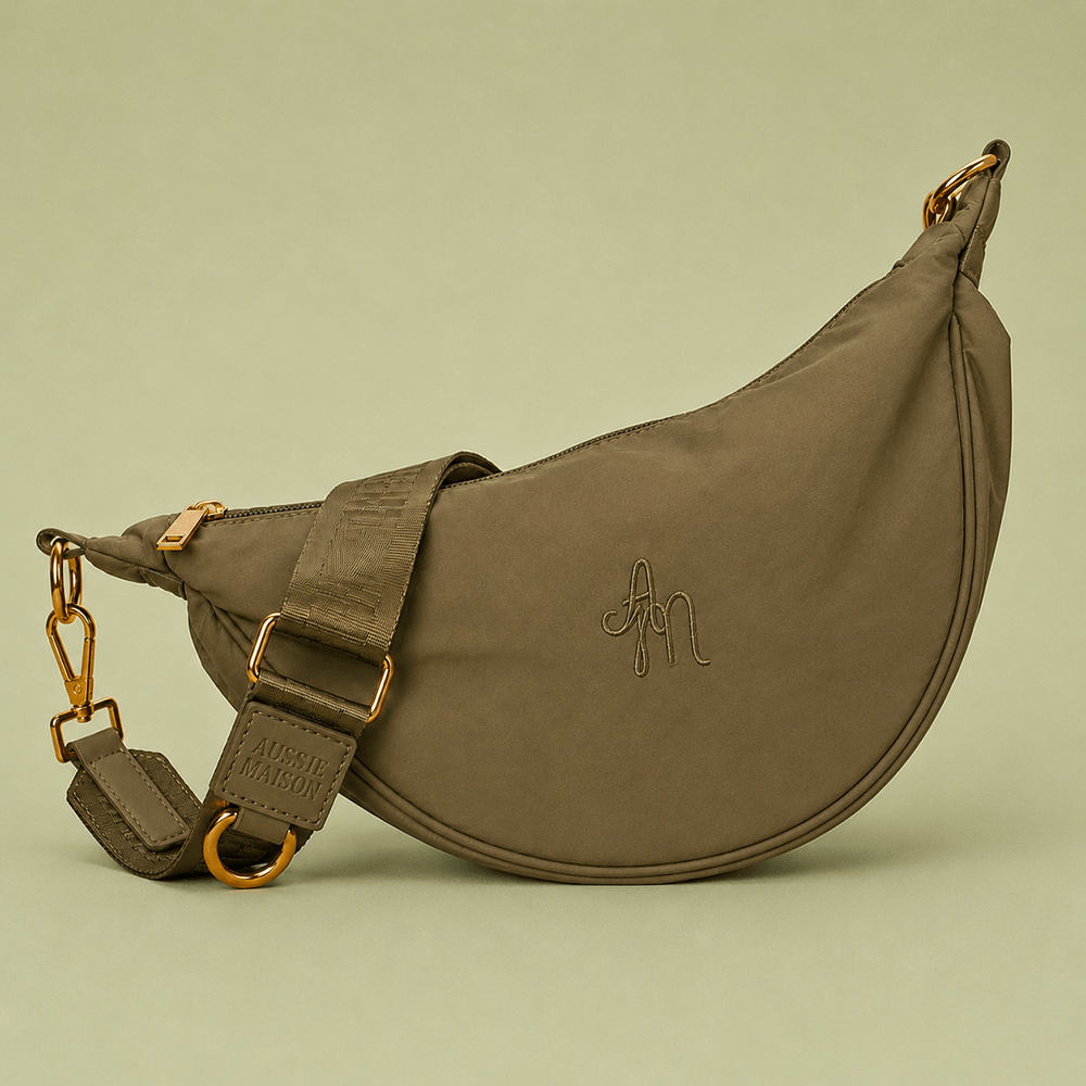 Set Moon Bag + Kapsička na pamlsky Aussie Maison - Simply the Khaki – Moon Bag Pamlskovník Aussie Maison - Simply the Khaki