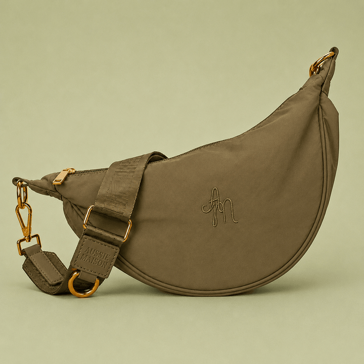 Set Moon Bag + Kapsička na pamlsky Aussie Maison - Simply the Khaki – Moon Bag Pamlskovník Aussie Maison - Simply the Khaki