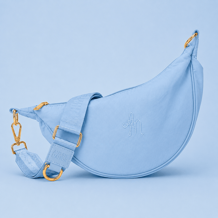 Set Moon Bag + Kapsička na pamlsky Aussie Maison - Simply the Baby Blue – Moon Bag Pamlskovník Aussie Maison - Simply the Baby Blue