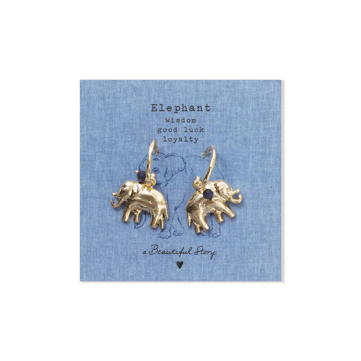 Pozlacené náušnice Rebel Elephant – Lapis Lazuli