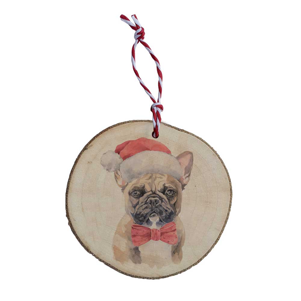 Weihnachtsbaumschmuck aus Holz - Bulldogge