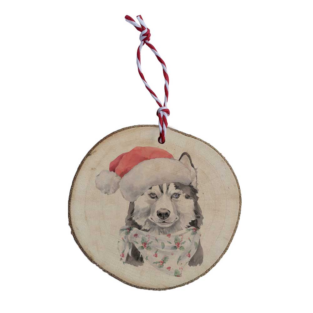 Weihnachtsdeko aus Holz - Husky