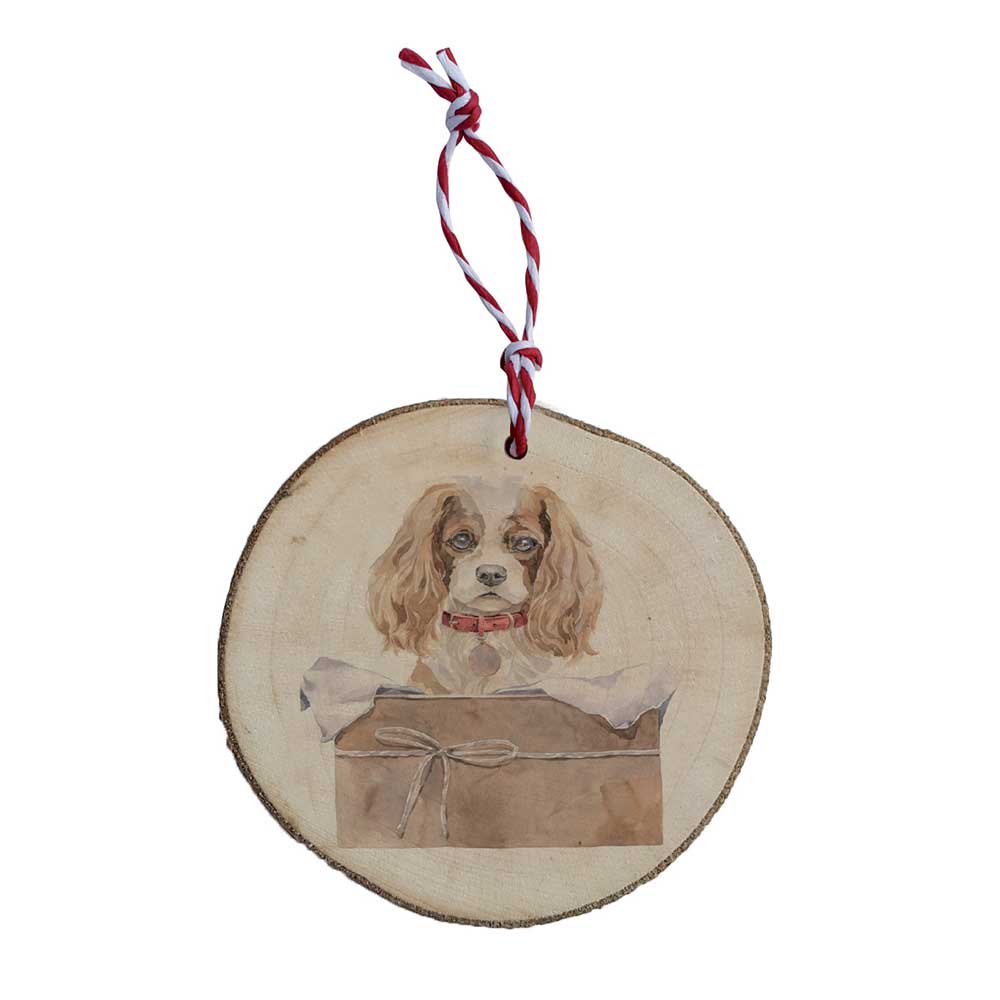 Weihnachtsbaumschmuck aus Holz – King-Charles-Spaniel