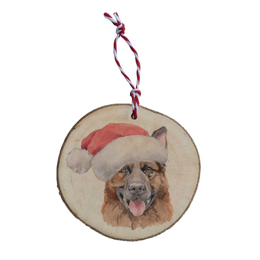 Weihnachtsdekoration aus Holz – Deutscher Schäferhund