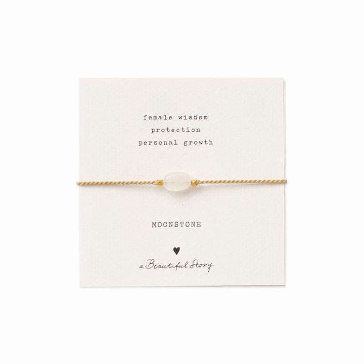 Gemstone Card gold bracelet - Moonstone