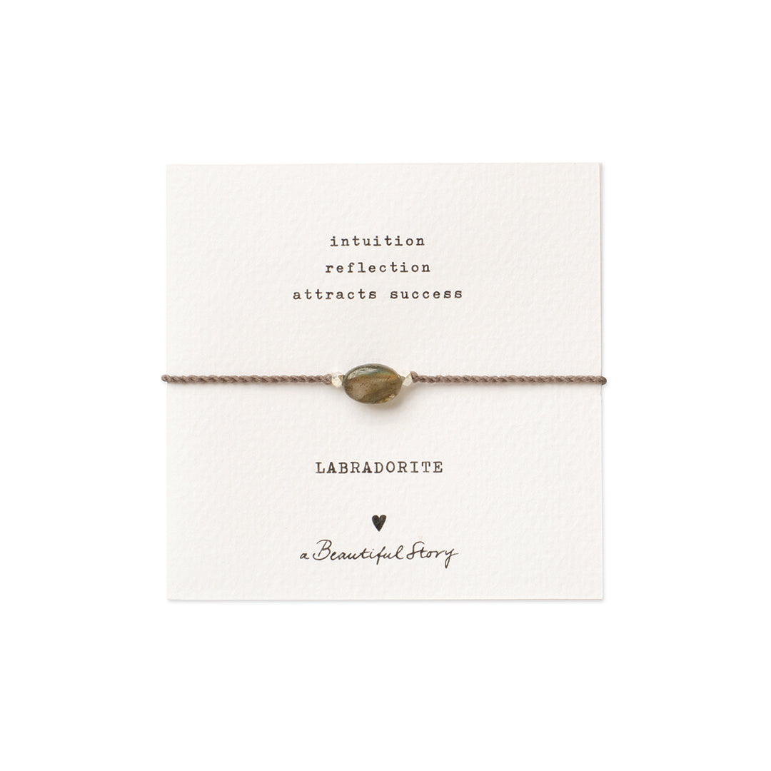 Gemstone Card stříbrný náramek - Labradorit
