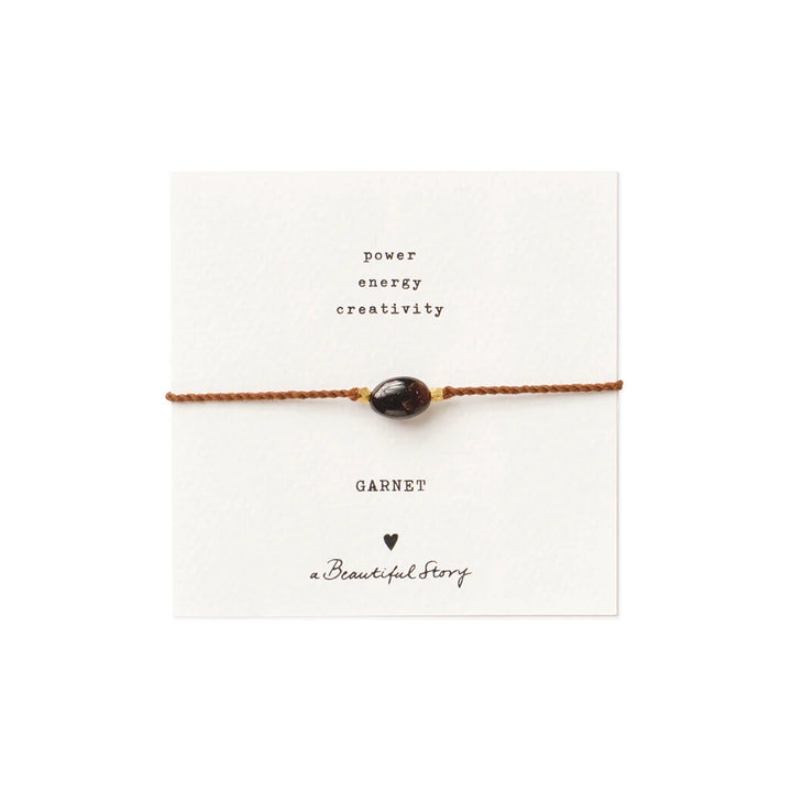 Gemstone Card gold bracelet - Garnet