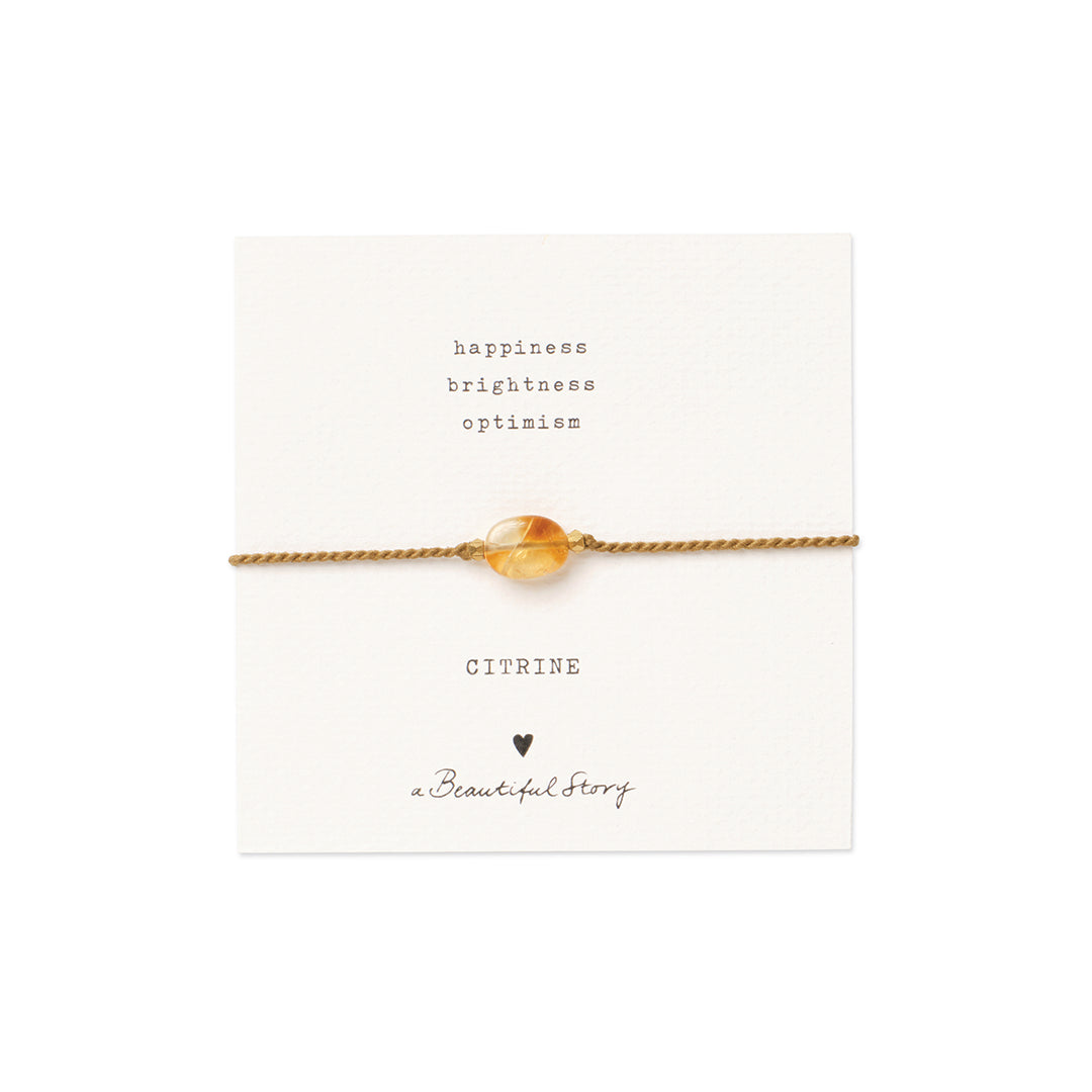 Gemstone Card zlatý náramek - Citrín