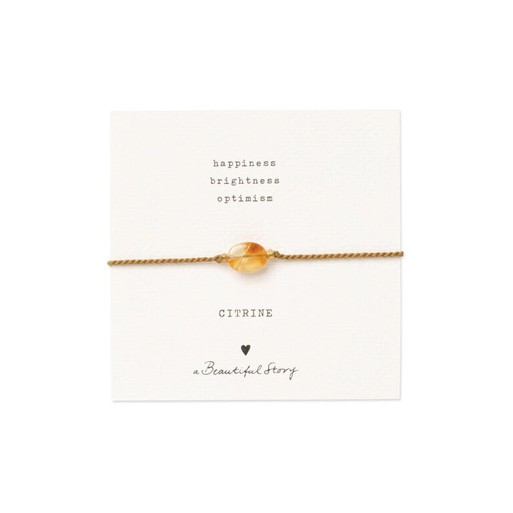 Gemstone Card zlatý náramek - Citrín