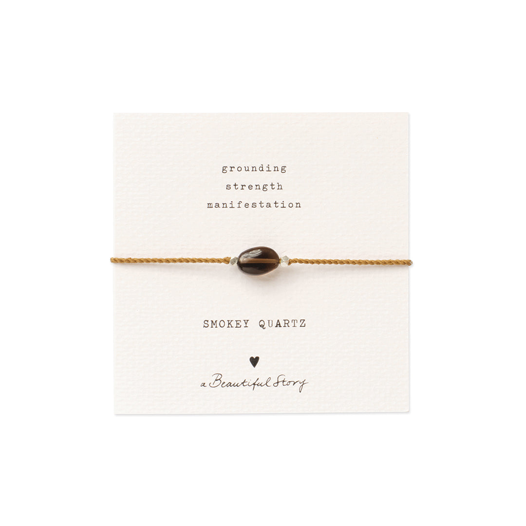 Gemstone Card stříbrný náramek - Kouřový křišťál