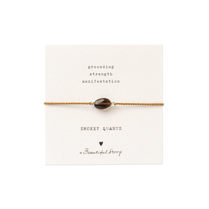 Gemstone Card silver bracelet - Smokey crystal