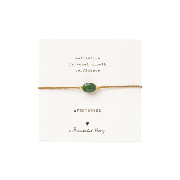 Gemstone Card zlatý náramek - Aventurine