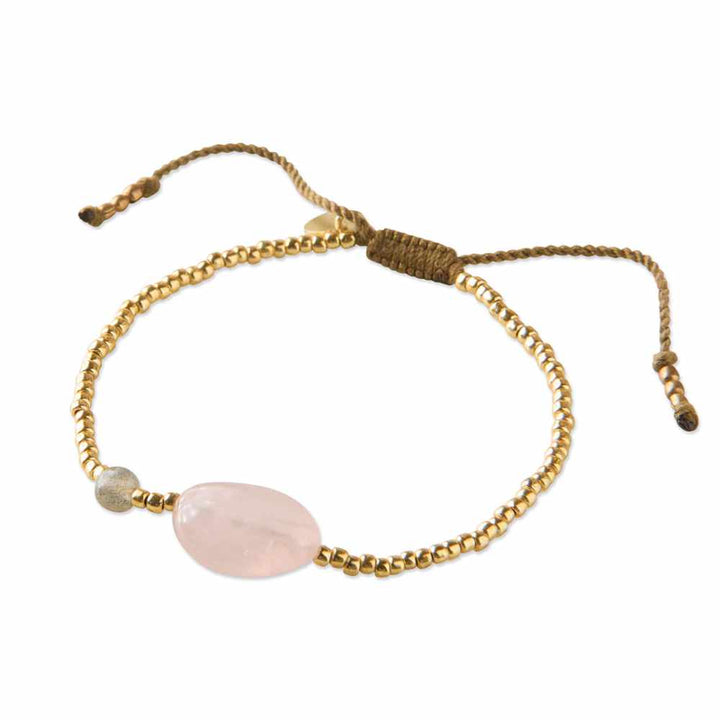 Pozlacený náramek Surprise - Růženín a Labradorit