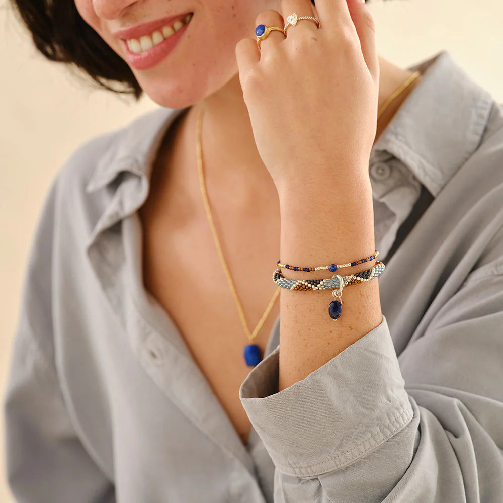 Zlatý náramek Talented – Lapis lazuli