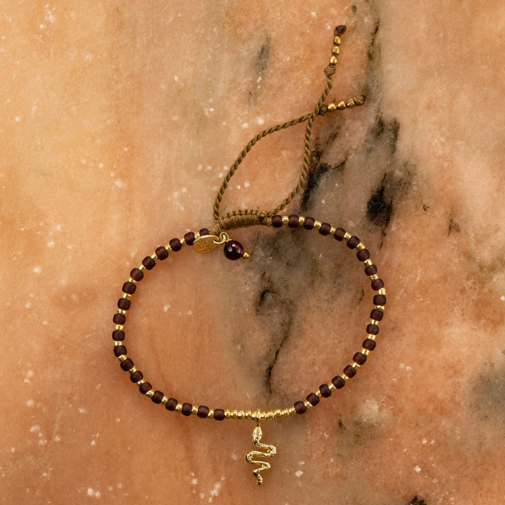 Náramek Untamed Snake – Garnet