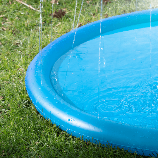 Swimming pool with fountain