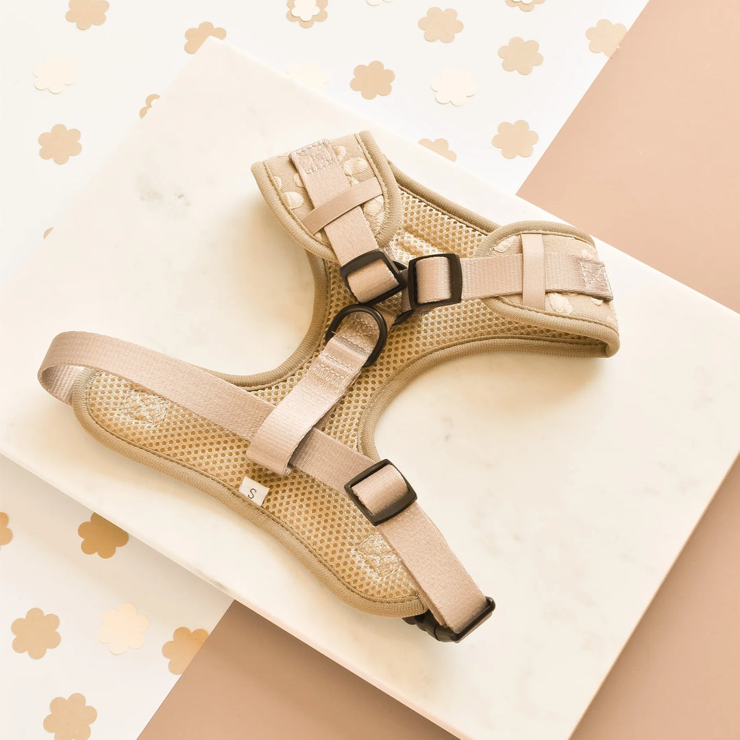 Nastavitelný postroj Cocopup - Mocha Flower LUXE