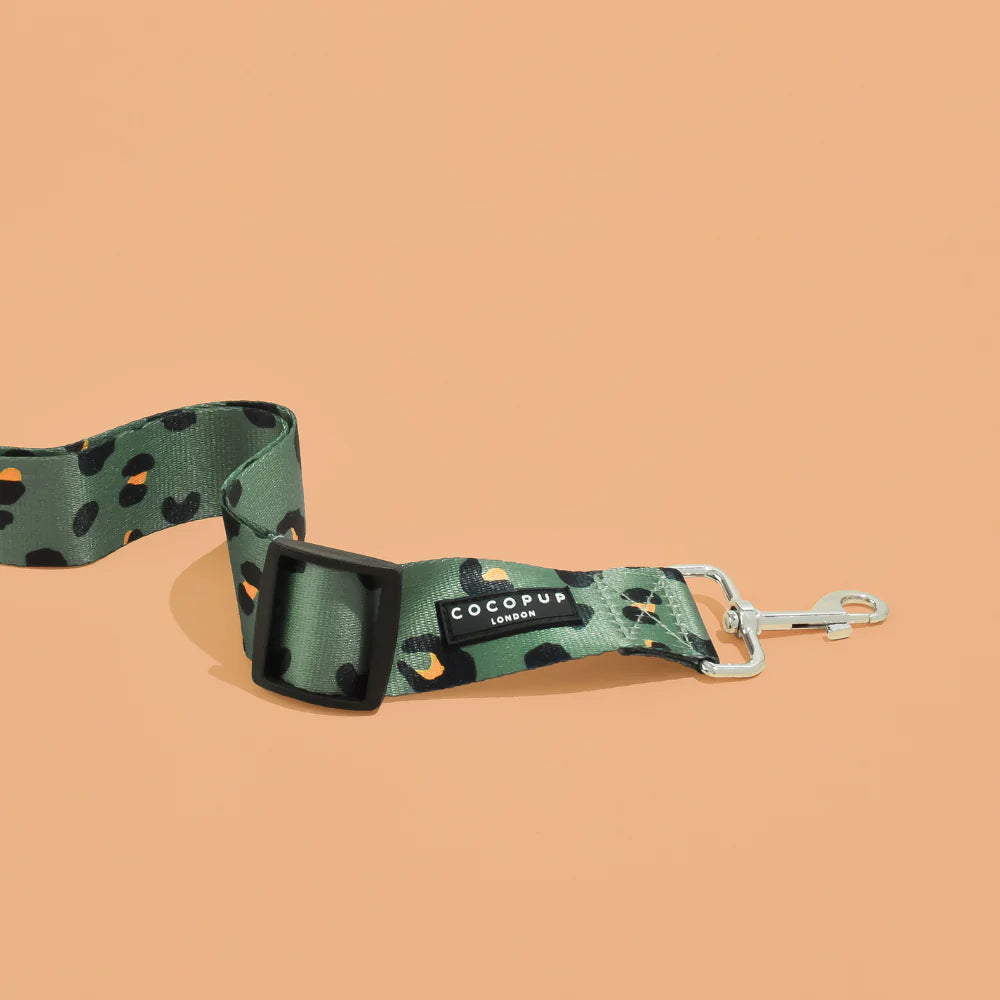 Bezpečnostní pás pro psa CocoPup Khaki Leopard