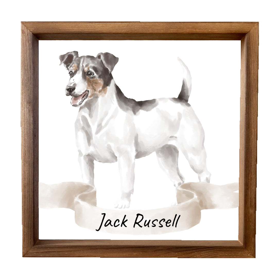 Holzbild 33x33cm – Jack Russell