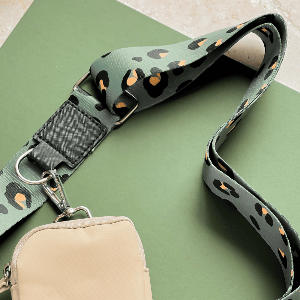 Popruh na pamlskovník CocoPup Khaki leopard