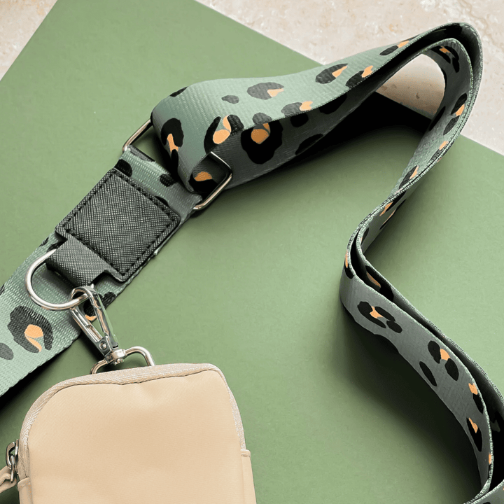 Popruh na pamlskovník CocoPup Khaki leopard