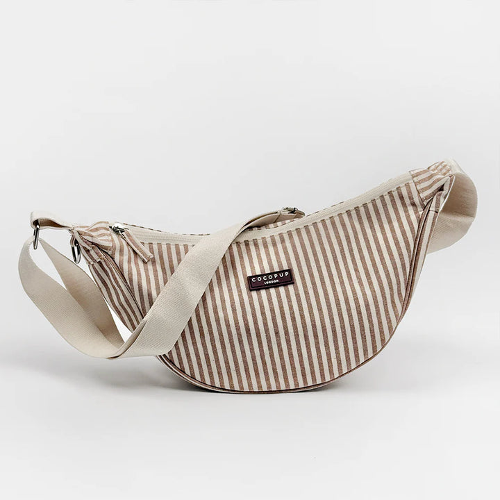 Pamlskovník CocoPup – Crossbody – London Linen Stripes