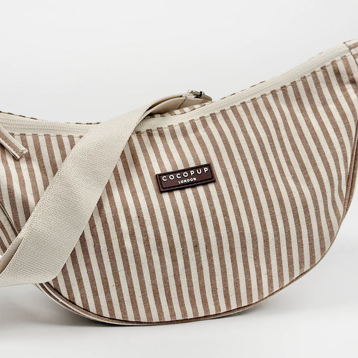 Pamlskovník CocoPup – Crossbody – London Linen Stripes