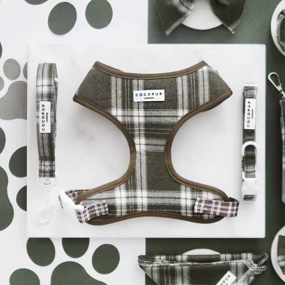 Nastavitelný postroj Cocopup - Olive Check