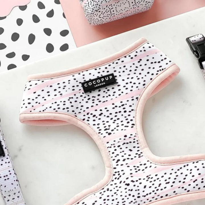 Nastavitelný postroj Cocopup - Pink Dalmatian
