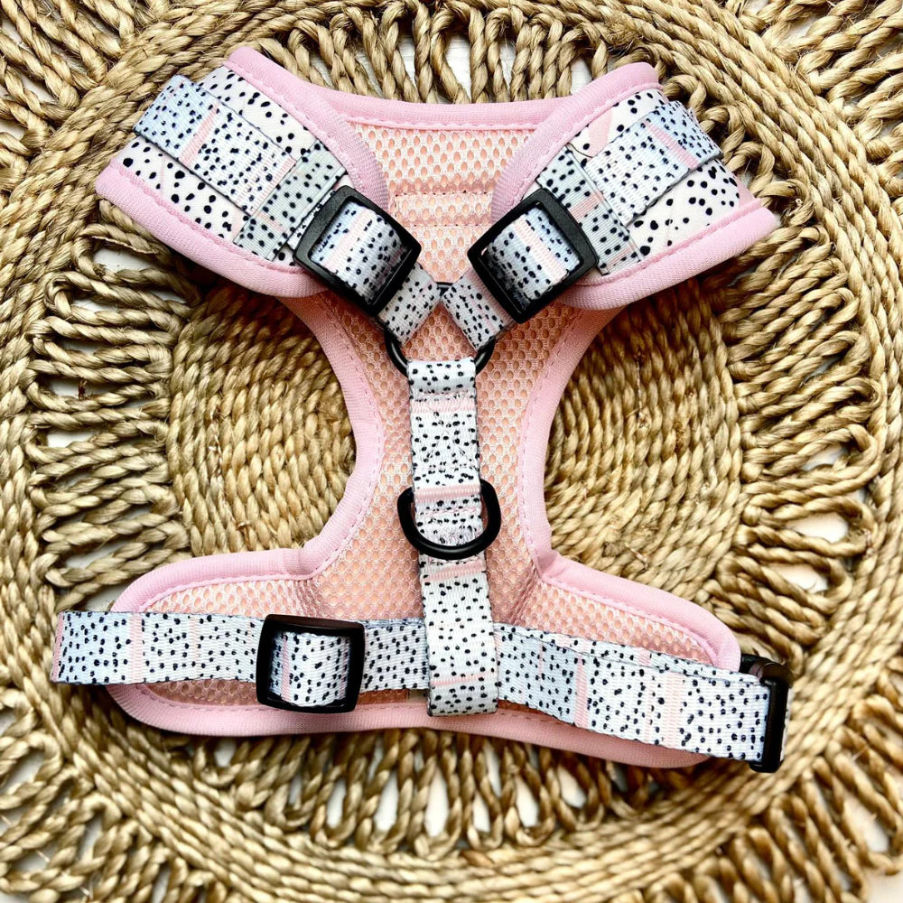 Nastavitelný postroj Cocopup - Pink Dalmatian