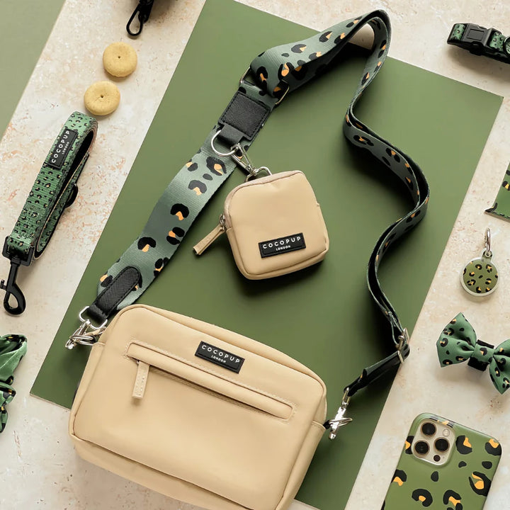 Popruh na pamlskovník CocoPup Khaki leopard