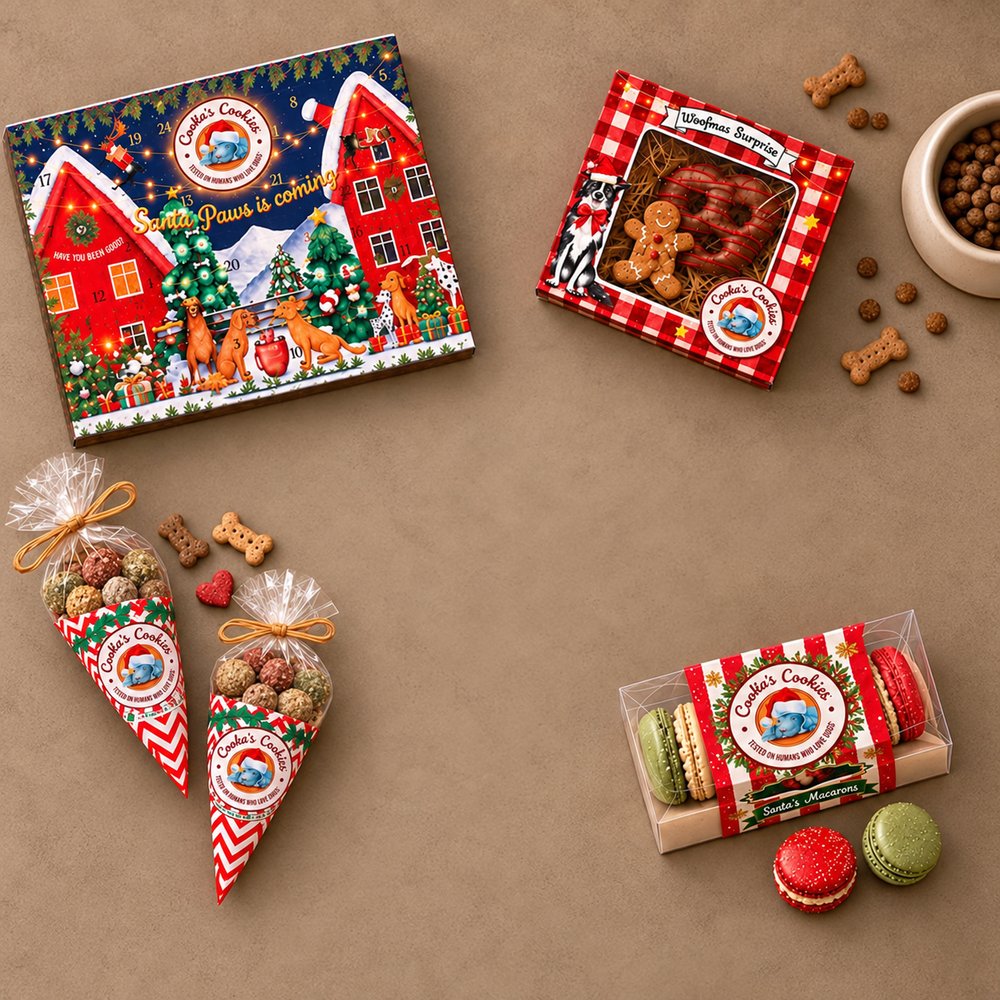 Vánoční pamlsky Cooka's Cookies – adventní kalendář pro psy