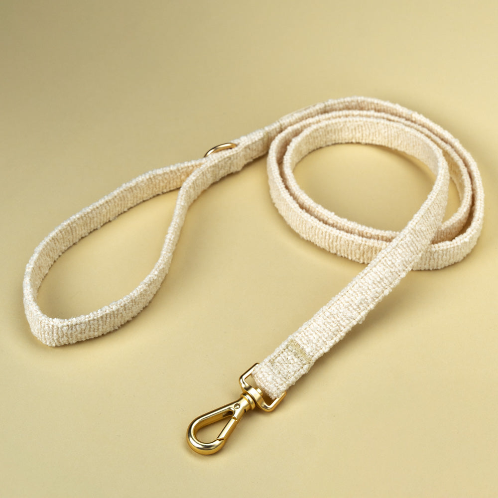 Set Vodítko + Postroj + Obojek + Pouzdro Aussie Maison - Vanilla Bouclé – Vodítko Aussie Maison - Vanilla Bouclé