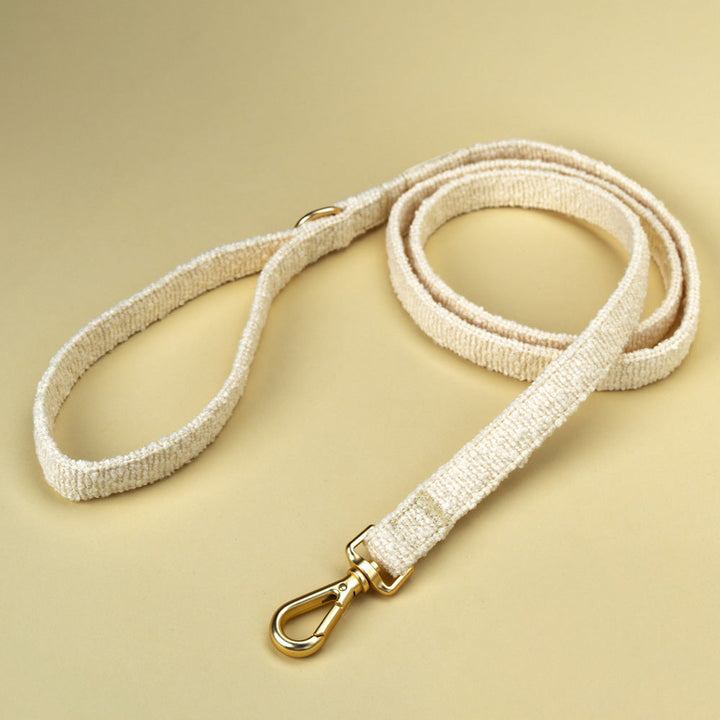Set Vodítko + Postroj + Obojek + Pouzdro Aussie Maison - Vanilla Bouclé – Vodítko Aussie Maison - Vanilla Bouclé
