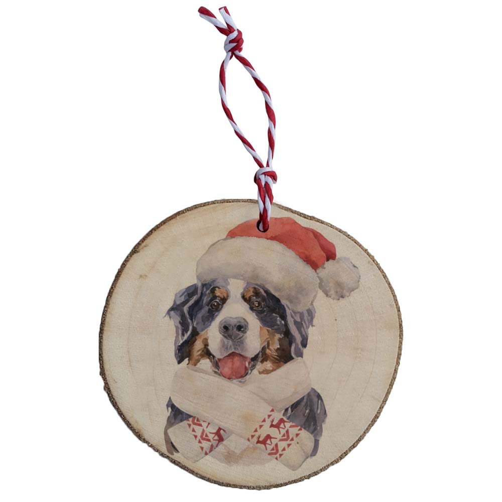 Weihnachtlicher Holzschmuck - Berner Sennenhund