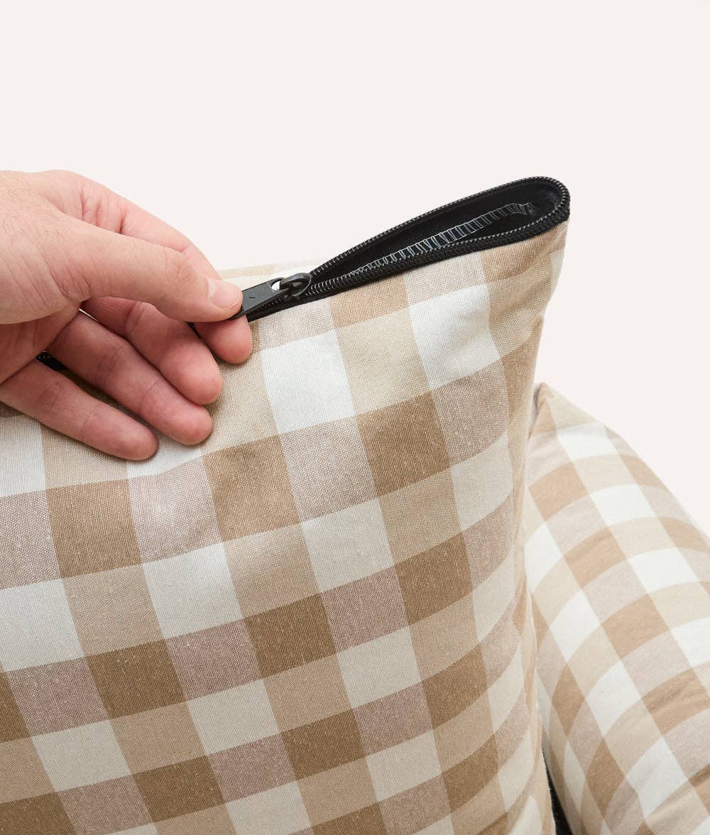 Potah Snozy Vichy béžová – zip po obvodu